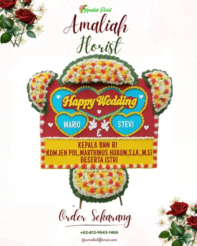 Karangan Papan Bunga Pernikahan di Toseho